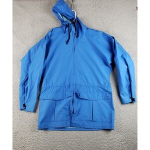 Vintage Log House Designs Rain Jacket Mens Medium Blue GORE-TEX Tech Gorpcore
